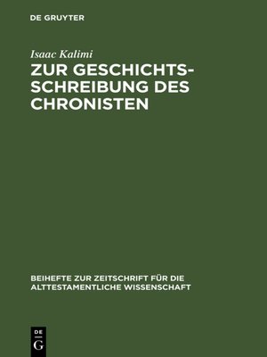 cover image of Zur Geschichtsschreibung des Chronisten